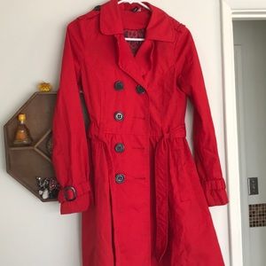 H & m red trench coat